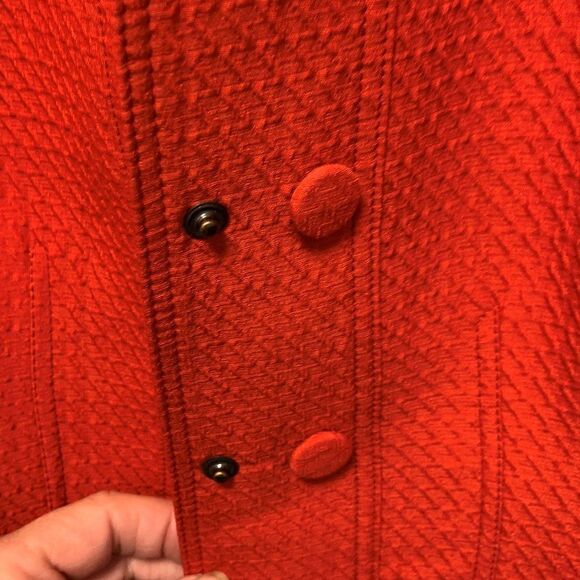 Armani Collectioni jacket, EUC, lined, body con Italian Sz 50, red, authentic - Picture 8 of 16